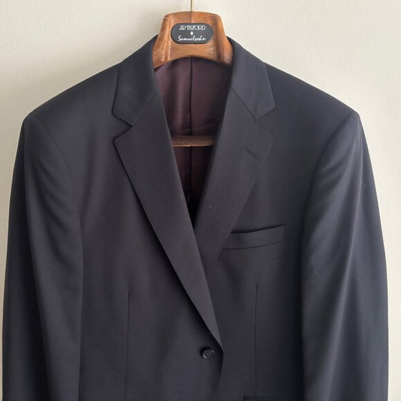 $1700 Samuelsohn Harry Rosen Dark Navy Wool Suit -42. Pants 36-37 - Picture 2 of 16
